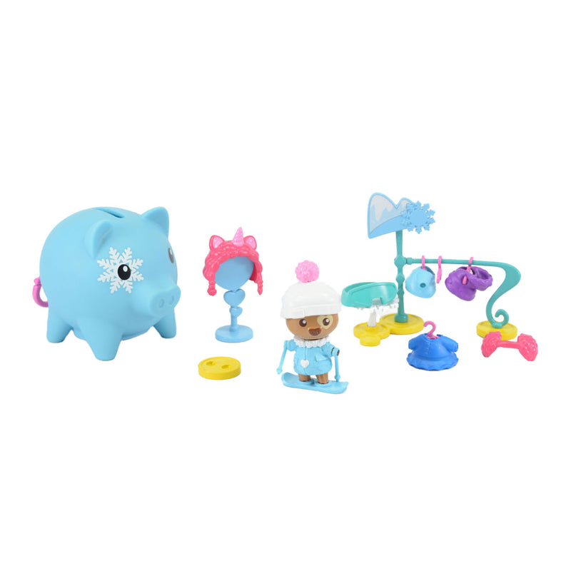 Load image into Gallery viewer, Boti Pockey Money Piggies Speelfiguur met Spaarpot Winter Pack
