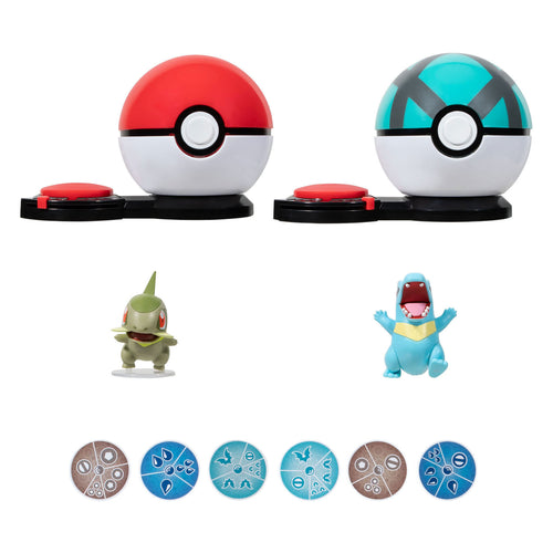 Boti pokémon surprise attack game speelset - axew poke ball vs totodile net ball