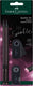 Faber-castell potlodenset - grip sparkle midnight - 4-delig op blister - 2x grafietpotlood + gum + puntenslijper - rose -fc-118296