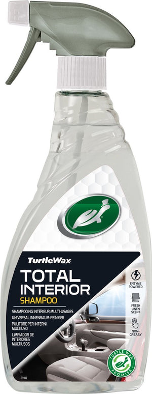 Turtle wax totaal interieur shampoo - alles-in-één interieurreiniger - voor stof, tapijt vinyl – ook voor technische schermen - siliconenvrije formule – 500ml
