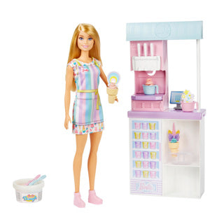 Barbie ice cream shopkeeper speelset