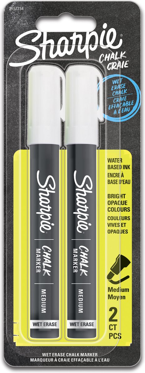Sharpie krijtmarkers | nat wisbare krijtpennen | wit | 2 stuks