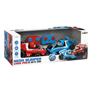 Gear2play rc neon bumper cars pro duoset - rc formule 1 battle cars - ga een botsduel aan!