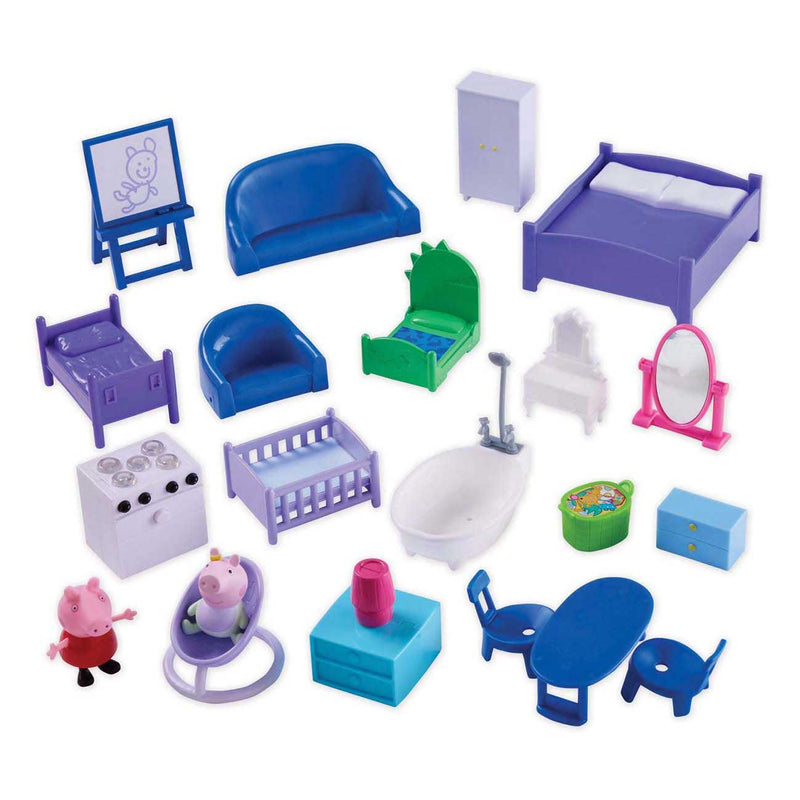 Load image into Gallery viewer, Spectron peppa pig houten poppenhuis met 9 kamers
