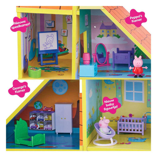 Spectron peppa pig houten poppenhuis met 9 kamers