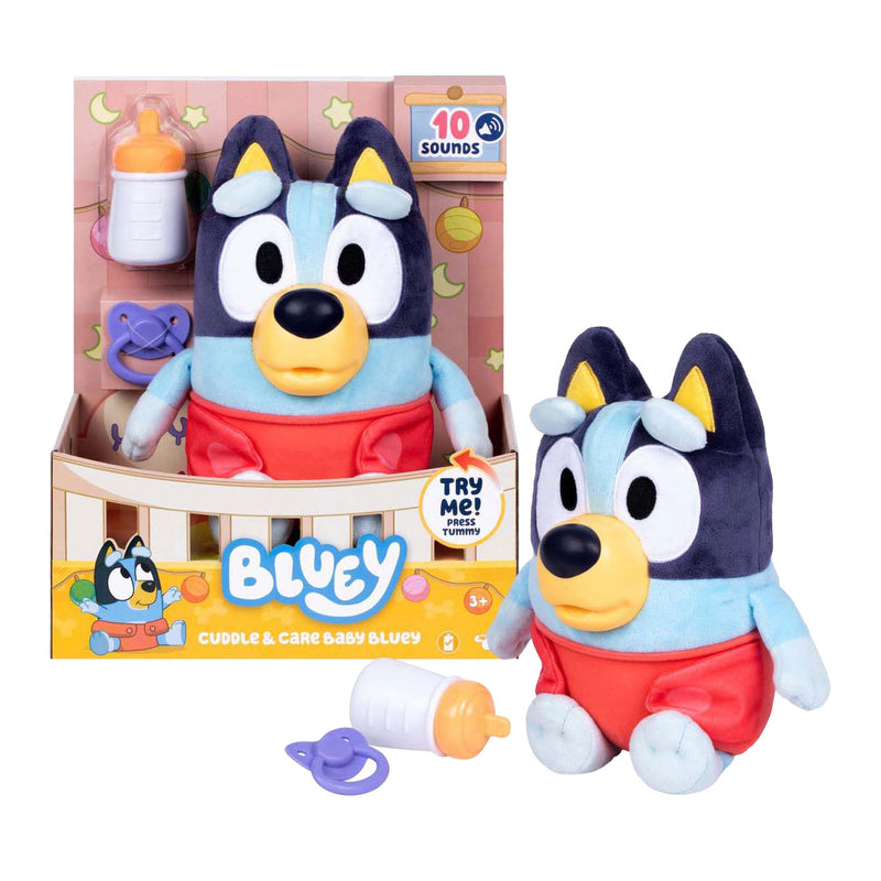 Afbeelding laden in galerijviewer, Spectron baby bluey cuddle and care interactief pluchen knuffel
