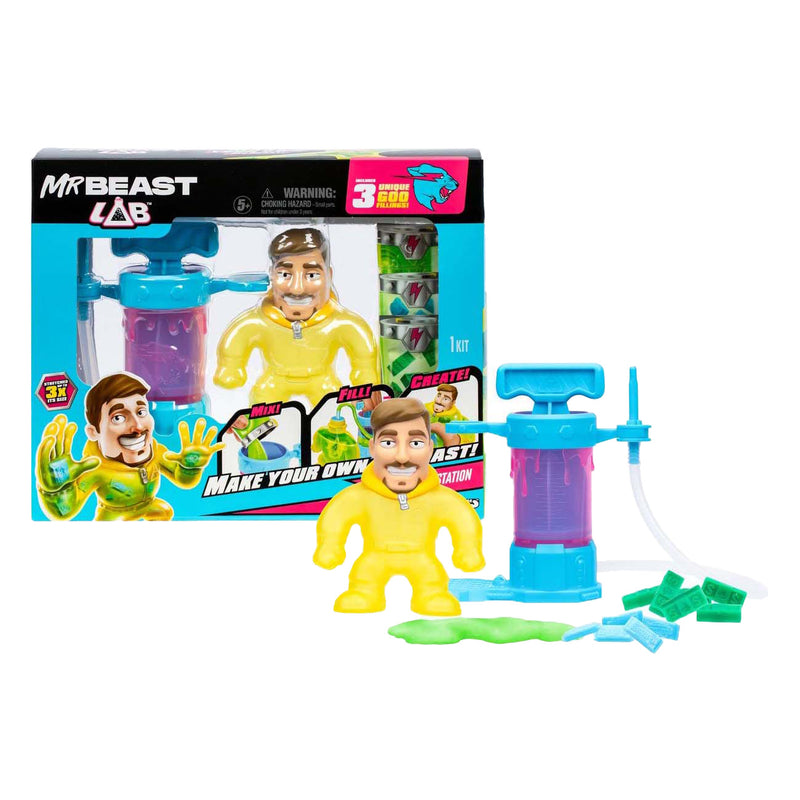 Chargez l'image dans la visionneuse de la galerie, Moose toys mrbeast lab creation studio - mix, vul en maak de ultieme stretchy mrbeast!
