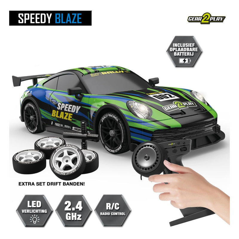 Afbeelding laden in galerijviewer, Gear2play speedy blaze rc raceauto met verlichting
