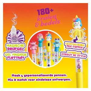 Gear2play pen maker magic - classic: magical - maak 4 unieke pennen met kralen, bedels en magische figuren