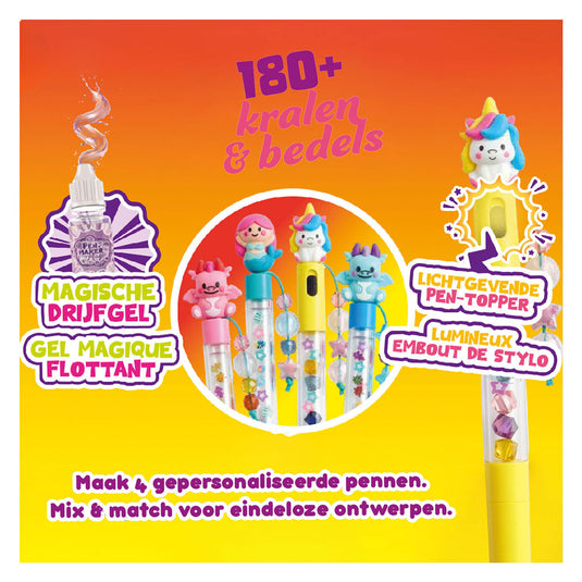 Gear2play pen maker magic - classic: magical - maak 4 unieke pennen met kralen, bedels en magische figuren