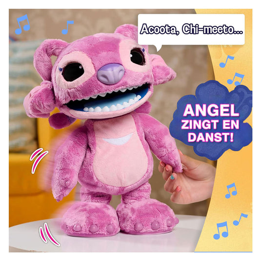 Just play disney stitch - ultimate angel - interactieve pluchen knuffel - brabbelt zijn angel taal, danst, zingt en beweegt