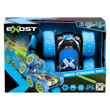 Spectron exost rc 360 cross mx bestuurbare stuntauto blauw groen - 12 km u