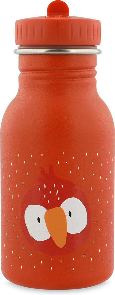 Trixie drinkfles - mr. parrot - rvs waterfles voor kinderen - 350ml - lekvrije fles - rood