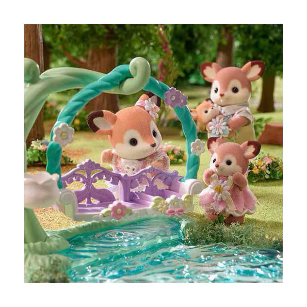 Load image into Gallery viewer, Sylvanian families 5801 baby hertjes en bloemen schommel
