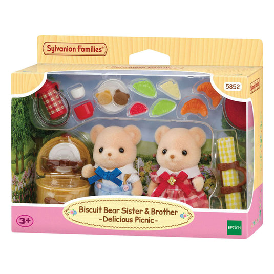 Sylvanian families 5853 biscuit beer zus en broer - picknick set