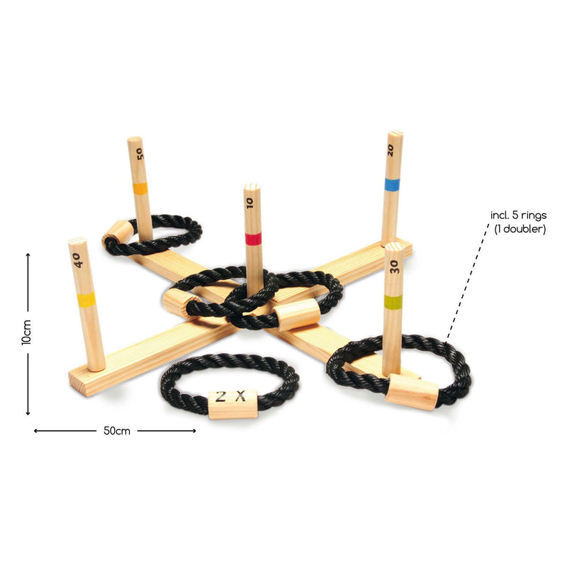 Load image into Gallery viewer, Bs toys houten ringwerpspel, 6dlg.
