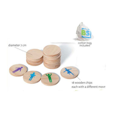 Bs toys moves! denkspel - actief beweeg spel - speelgoed vanaf 6 jaar - houten kaarten - kinderspeelgoed - cadeau kind