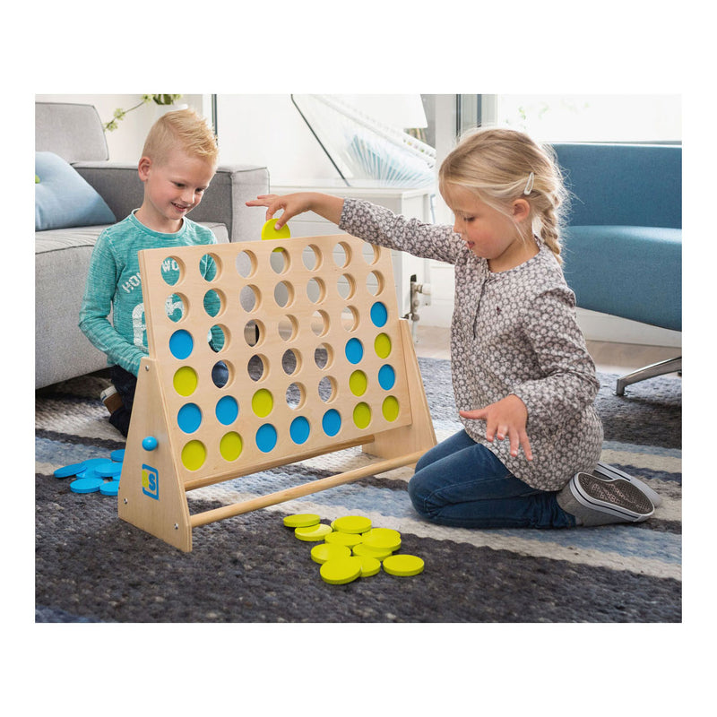 Load image into Gallery viewer, Bs toys mega houten vier bij elkaar spel, 43dlg
