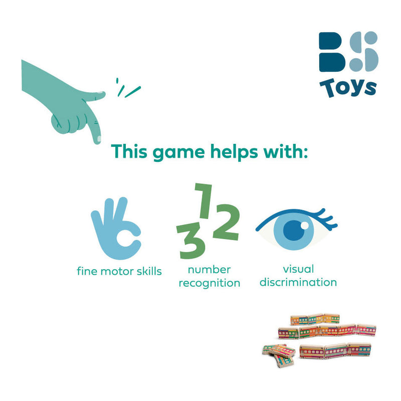 Load image into Gallery viewer, Bs toys houten dominotrein, 14dlg.
