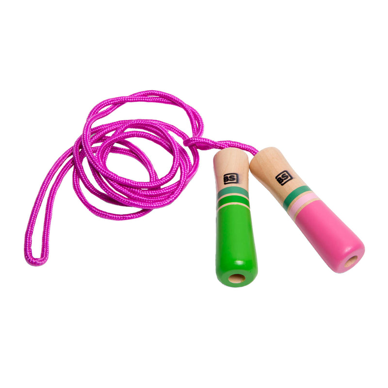 Load image into Gallery viewer, Bs toys springtouw roze met houten handvatten
