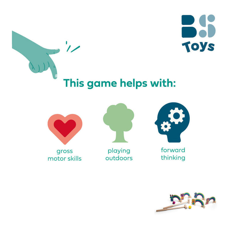 Load image into Gallery viewer, Bs toys houten croquet spel regenboog
