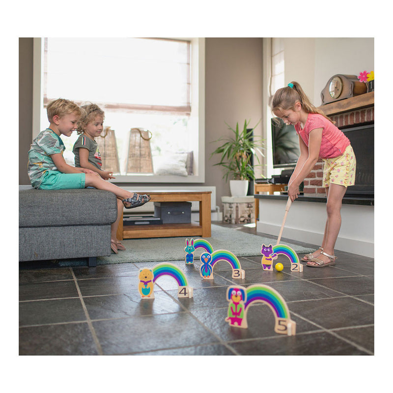 Load image into Gallery viewer, Bs toys houten croquet spel regenboog
