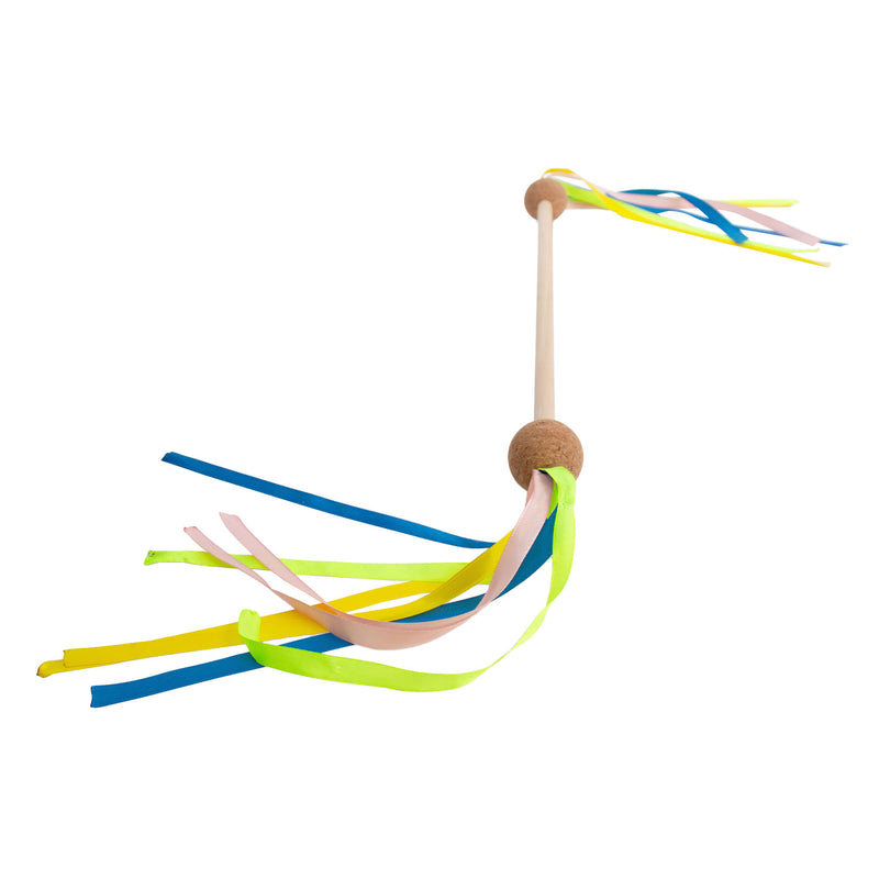 Afbeelding laden in galerijviewer, Bs toys twirlstok - majorette stok - baton - houten speelgoed met linten - dansen en bewegen - cadeau kind- vanaf 4 jaar
