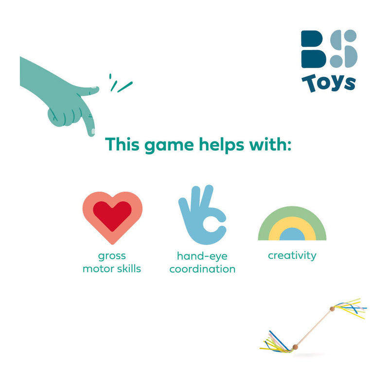 Afbeelding laden in galerijviewer, Bs toys twirlstok - majorette stok - baton - houten speelgoed met linten - dansen en bewegen - cadeau kind- vanaf 4 jaar
