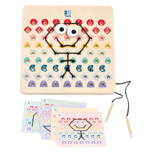 Bs toys thread and code ga519 – houten rijgspel met kaarten touwen