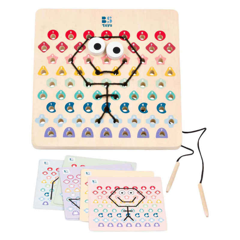 Afbeelding laden in galerijviewer, Bs toys thread and code ga519 – houten rijgspel met kaarten touwen
