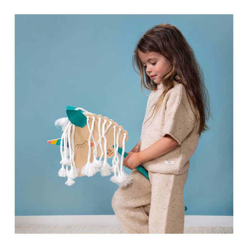 Load image into Gallery viewer, Bs toys houten eenhoorn stokpaard - 4dlg.
