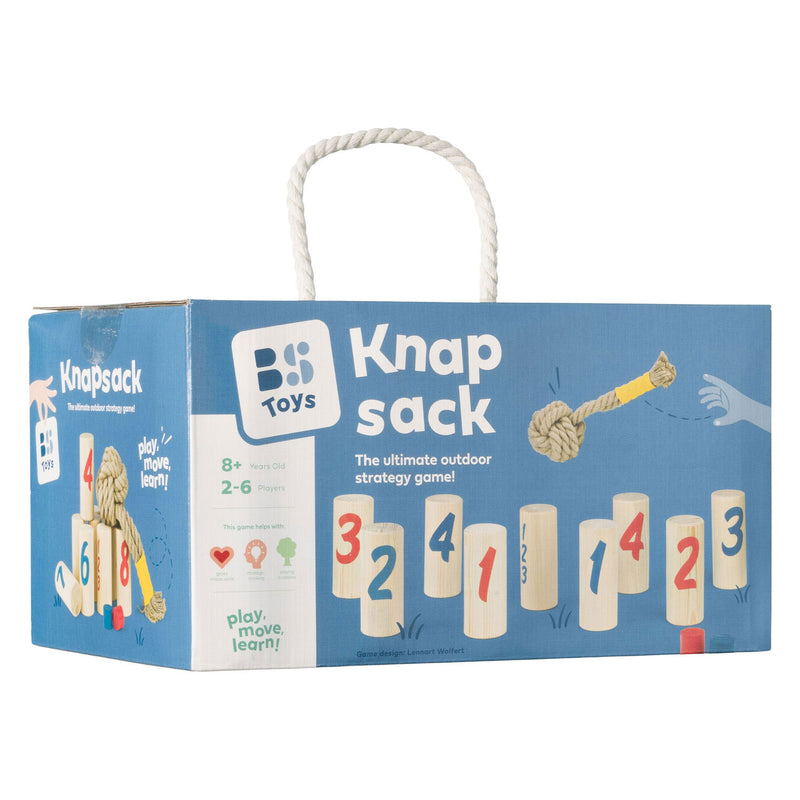 Afbeelding laden in galerijviewer, Bs toys – knapsack werpspel – behendigheidsspel voor buiten – vanaf 8 jaar - buitenspeelgoed - familiespel - houten speelgoed - buitenspel
