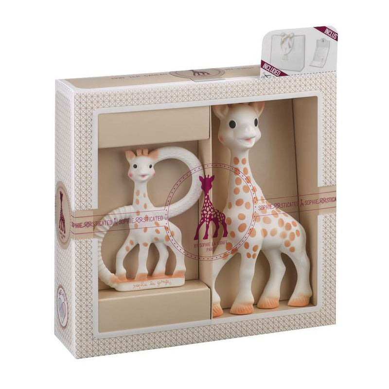 Afbeelding laden in galerijviewer, Sophie de giraf sophiesticated cadeauset - baby speelgoed - so pure bijtring - kraamcadeau – babyshower cadeau - 4-delig
