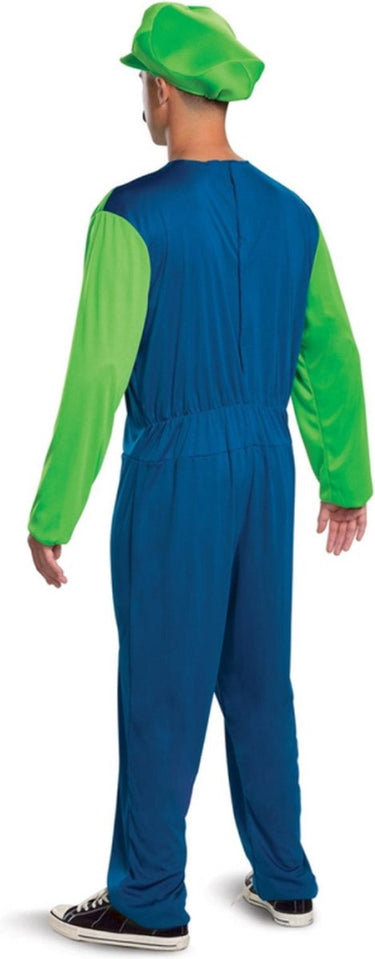 Disguise nintendo super mario brothers luigi classic kostuum - xl - blauw groen