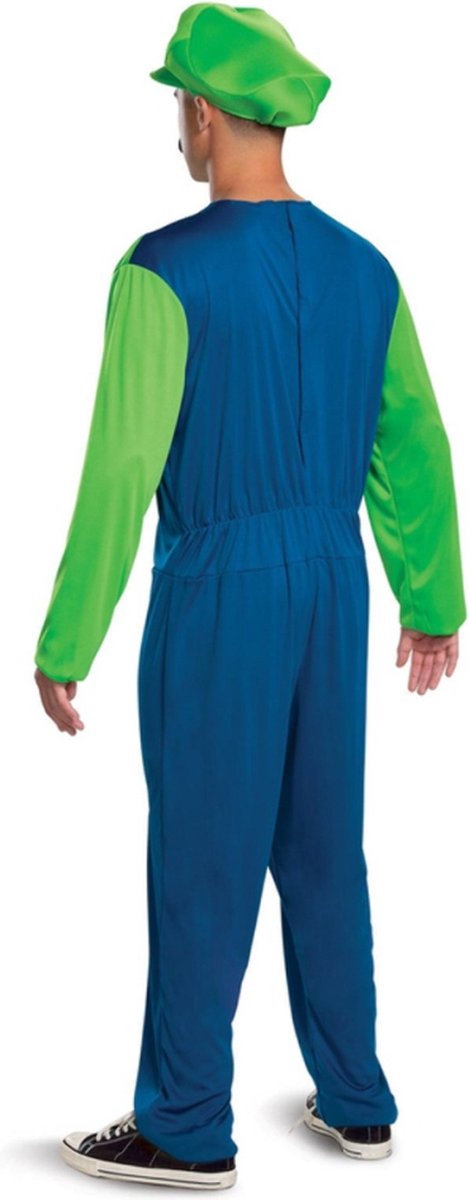 Disguise nintendo super mario brothers luigi classic kostuum - xl - blauw groen