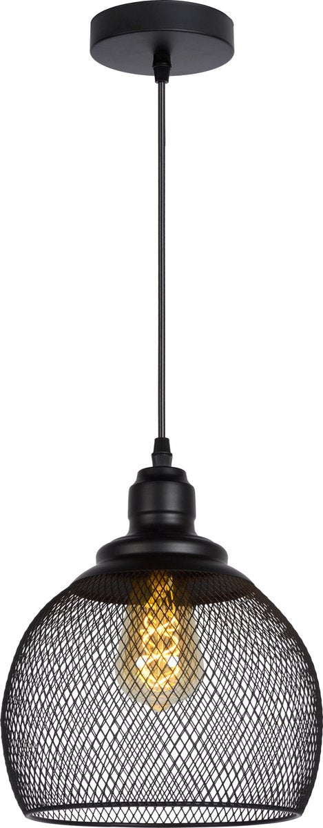 Lucide mesh - hanglamp - ø 22 cm - 1xe27 - zwart