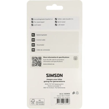 Simson versnellingskabel gazelle sturmey archer - gegalvaniseerd