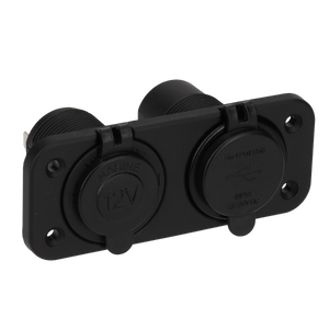 Power line 12 volt contactdoos uni en usb-a + usb-c lader - inbouw