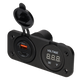 Power line digitale voltmeter 10-30v en usb-a + usb-c lader - inbouw