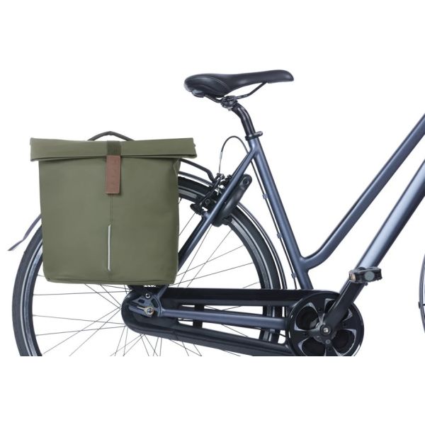Load image into Gallery viewer, Basil dubbele fietstas city mik 28 - 32 liter - moss green
