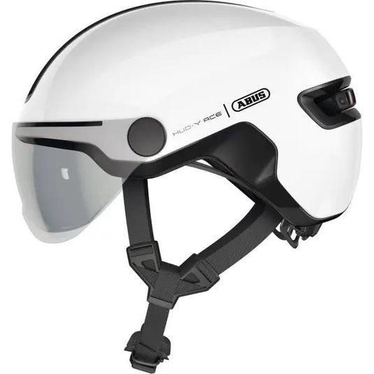 Abus fietshelm hud-y ace shiny white s - 51-55 cm - wit - geschikt voor gebruik op elektrische fietsen - stadsfietsen - 400 g