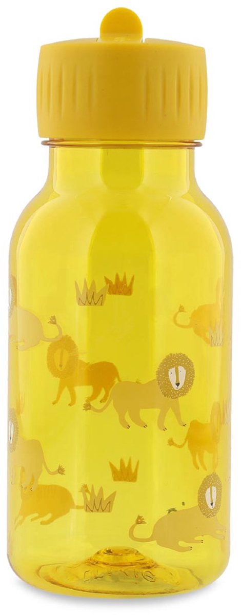 Trixie drinkfles met print – lively lion - tritan™ waterfles voor kinderen – 350ml - lekvrije fles