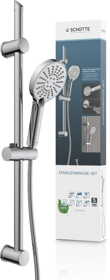 Schütte doucheset met handdouche - 70 cm glijstang - zonder boren - chroom