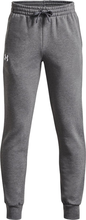 Under armour ua rival fleece joggers-gry jongens sportbroek - castlerock light heather - wit
