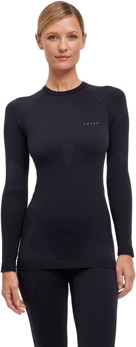 Falke warm longsleeved shirt sneldrogend functioneel functioneel shirt met lange mouwen dames zwart - maat m