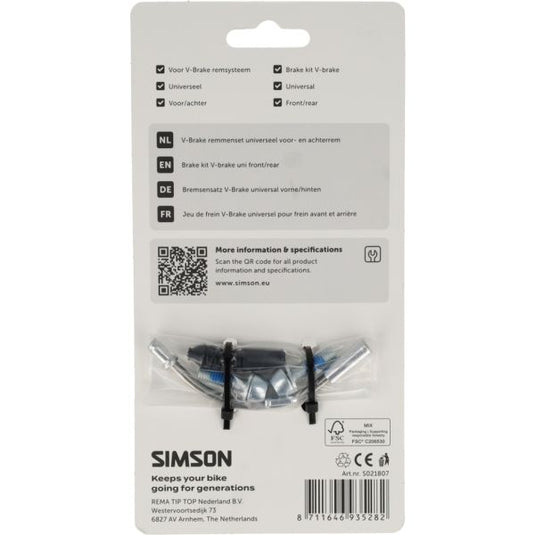 Simson v-brake remmenset geschikt als voor- en achterrem