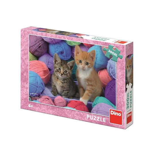 Dinotoys dino puzzel - schattige kittens tussen de wol - 300 xl stukjes