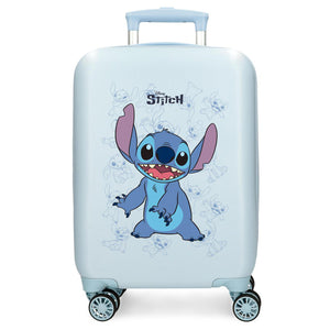 Trolleykoffer happy stitch blauw, 50cm