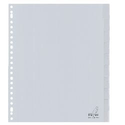 Tabbladen kangaro g410fm-b pp a4 120 micron grijs 10-delig 23gaats venster breed