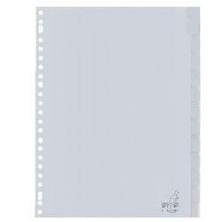 Tabbladen kangaro g412fm pp a4 120 micron grijs 12-delig 23gaats venster bedrukt